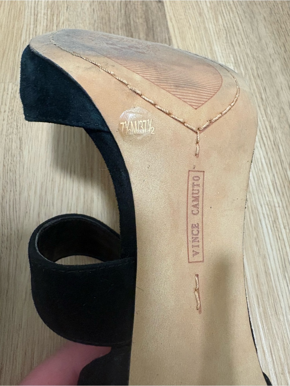 Vince Camuto Black Pointed Toe Ankle Strap Suede Pumps - Picture 5 of 5